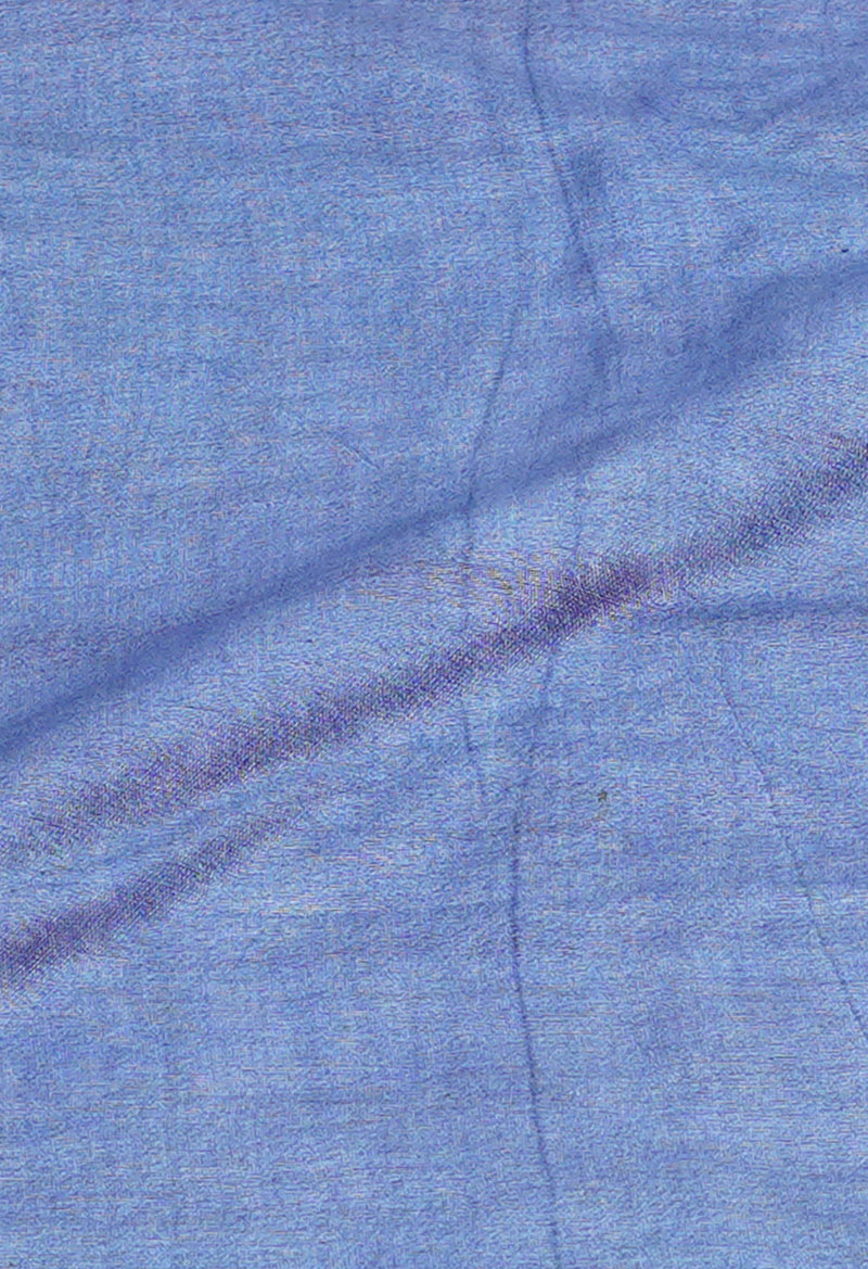 Blue-Maroon Pure  Batik Printed Chanderi Sico Saree-UNM73574