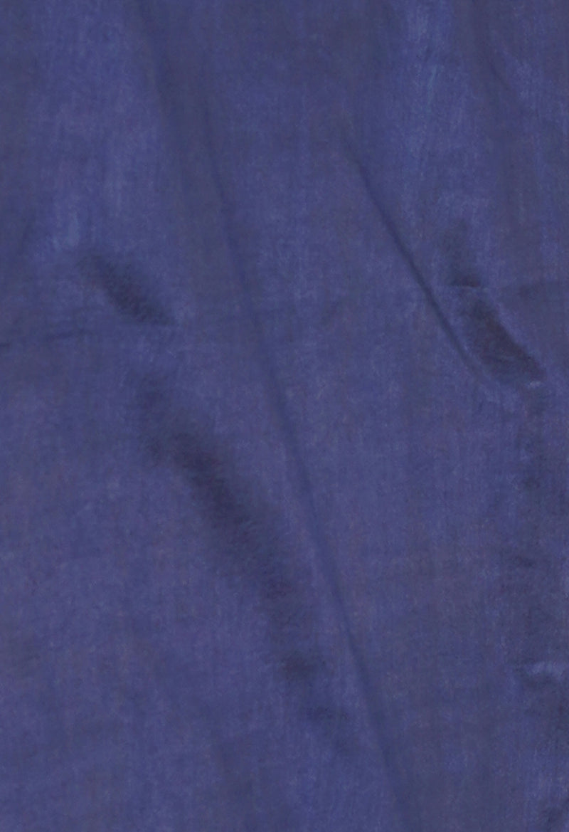 Burgundy-Dark Blue Pure  Batik Printed Chanderi Sico Saree-UNM73597