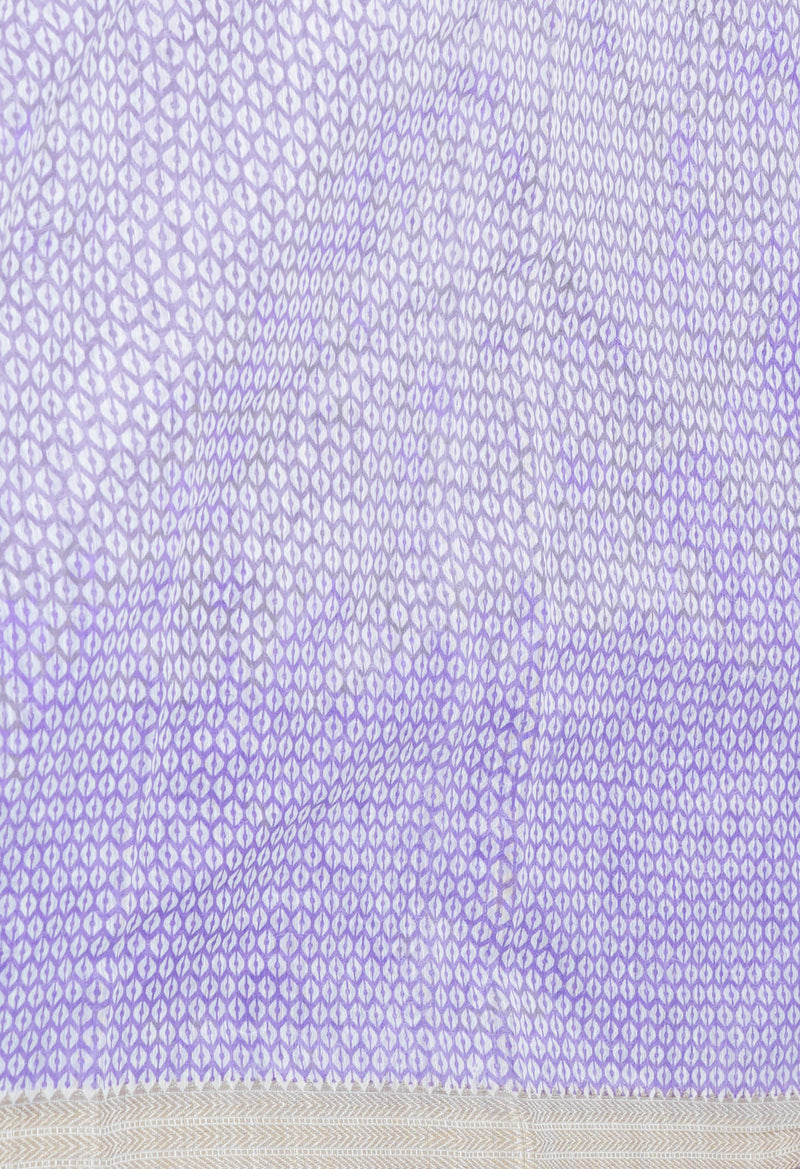Violet  Screen Printed Chanderi Sico Saree-UNM73601