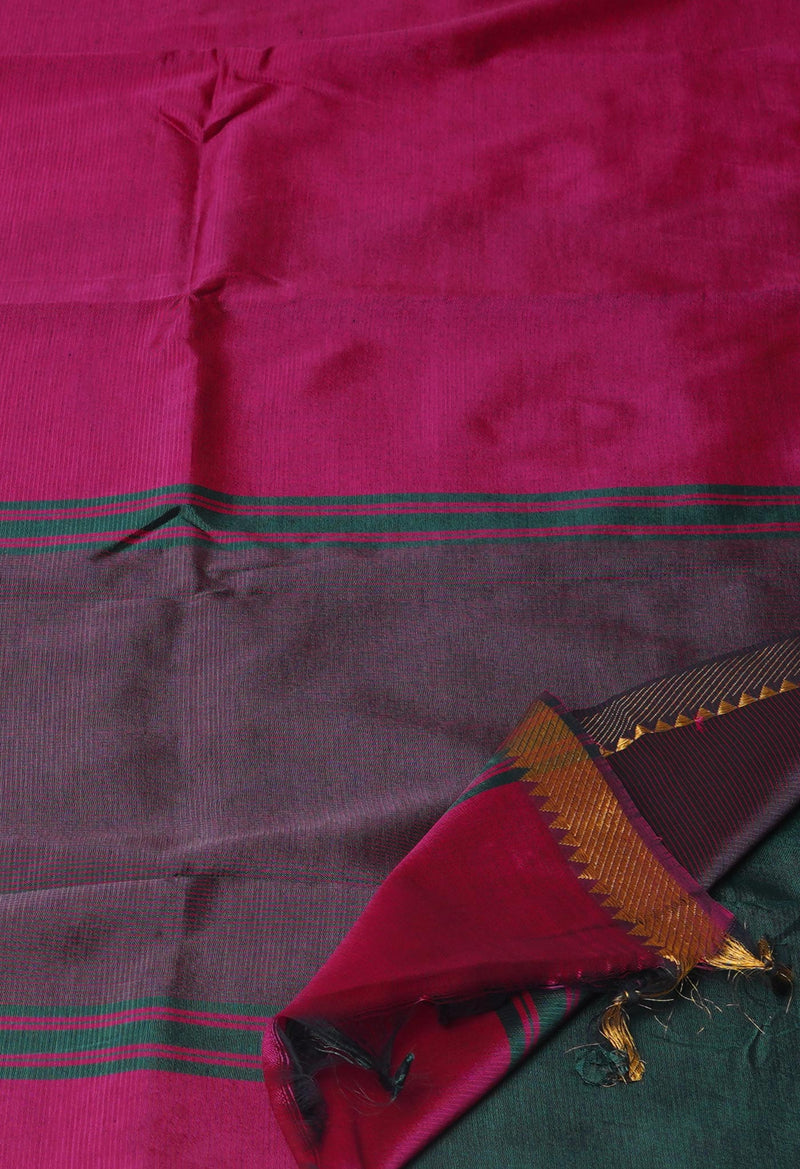 Pink  Plain Mangalagiri Soft Silk Saree-UNM73632