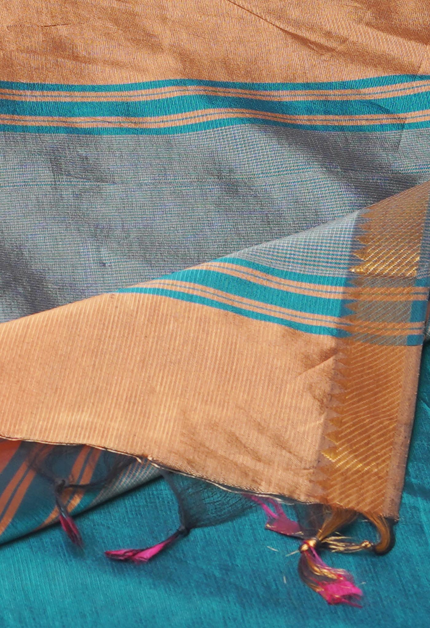 Brown Plain Mangalagiri Soft Silk Saree