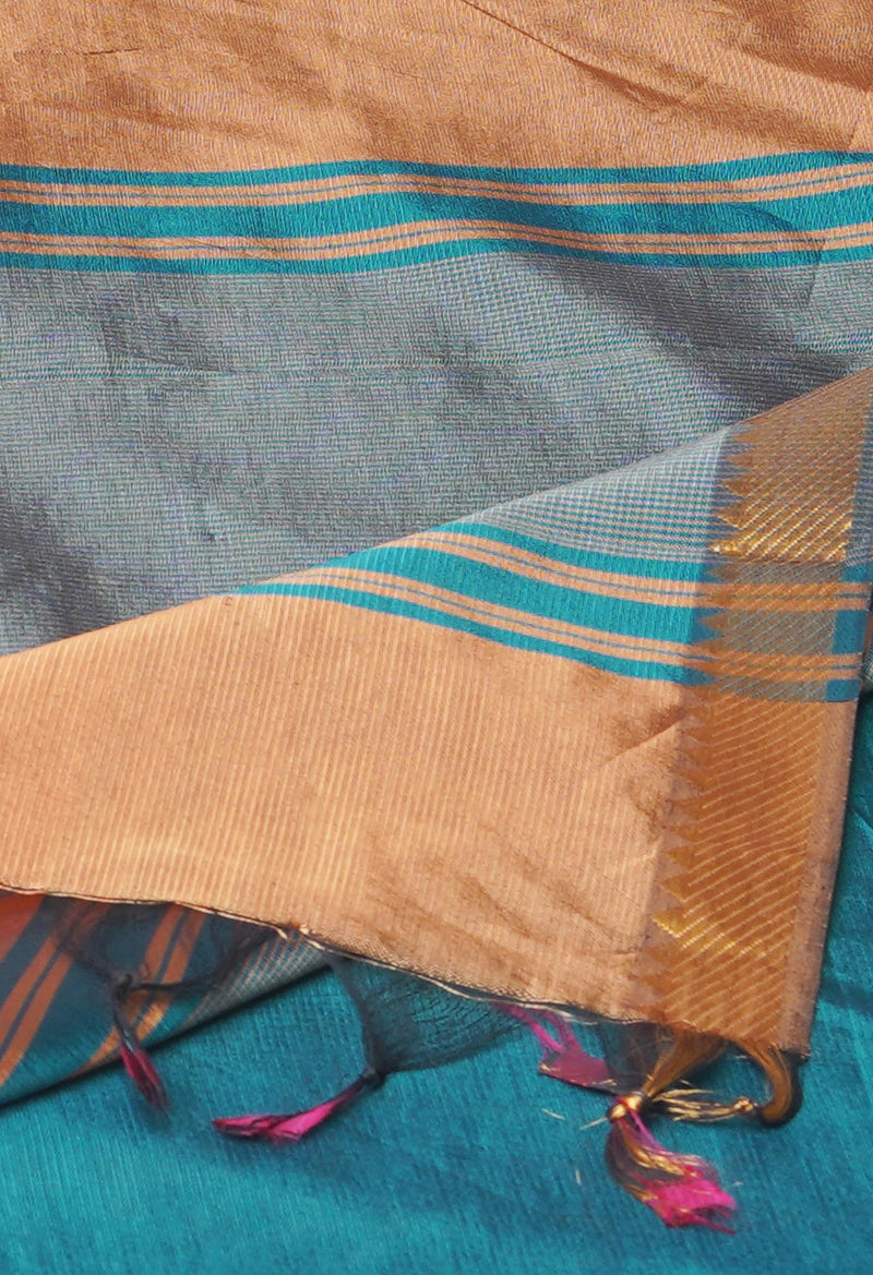 Brown  Plain Mangalagiri Soft Silk Saree-UNM73634