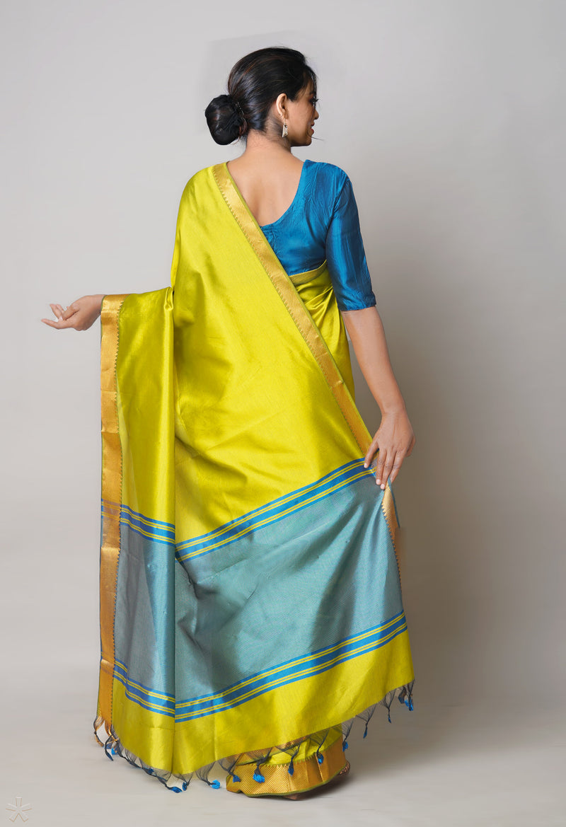 Green  Plain Mangalagiri Soft Silk Saree-UNM73639