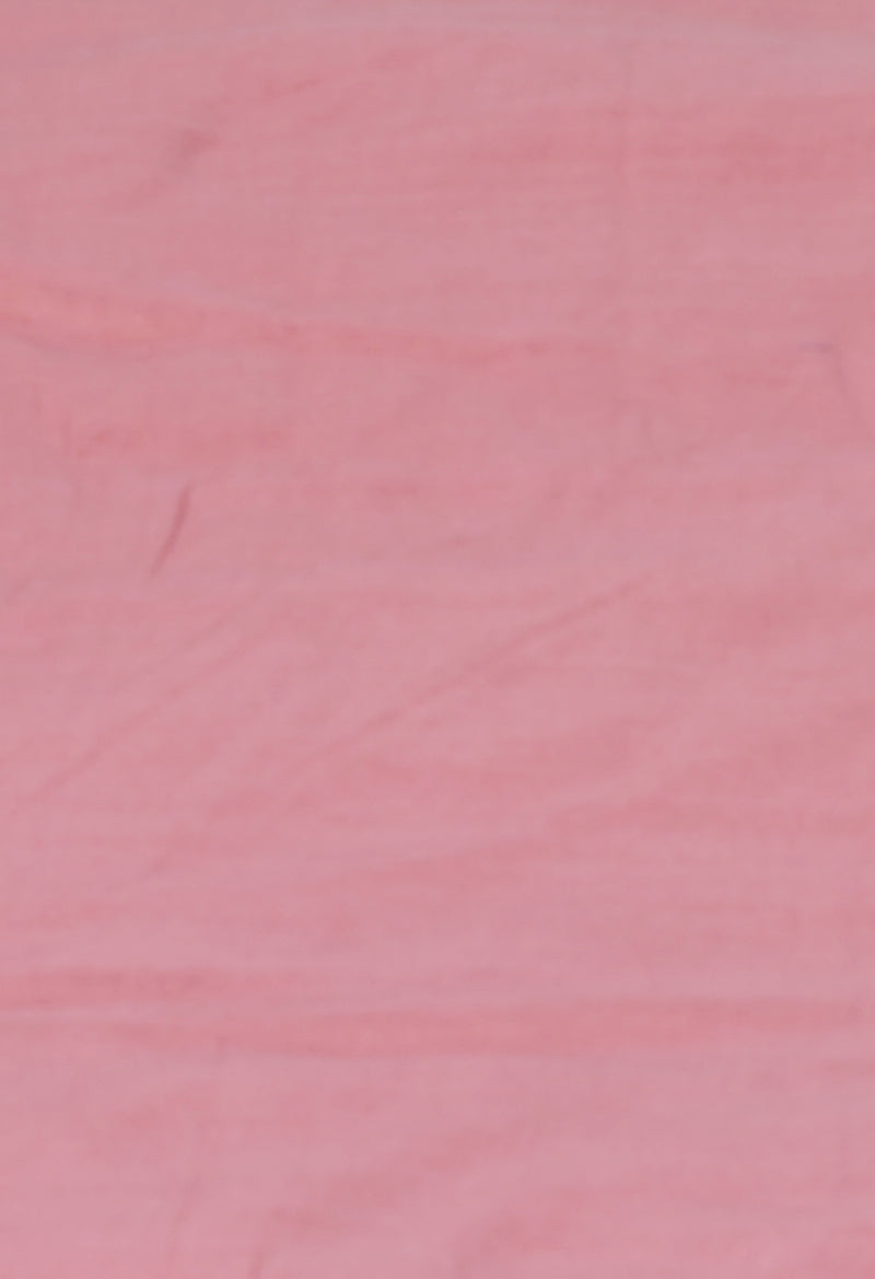peach Pink  Plain Chanderi Sico Saree-UNM73644