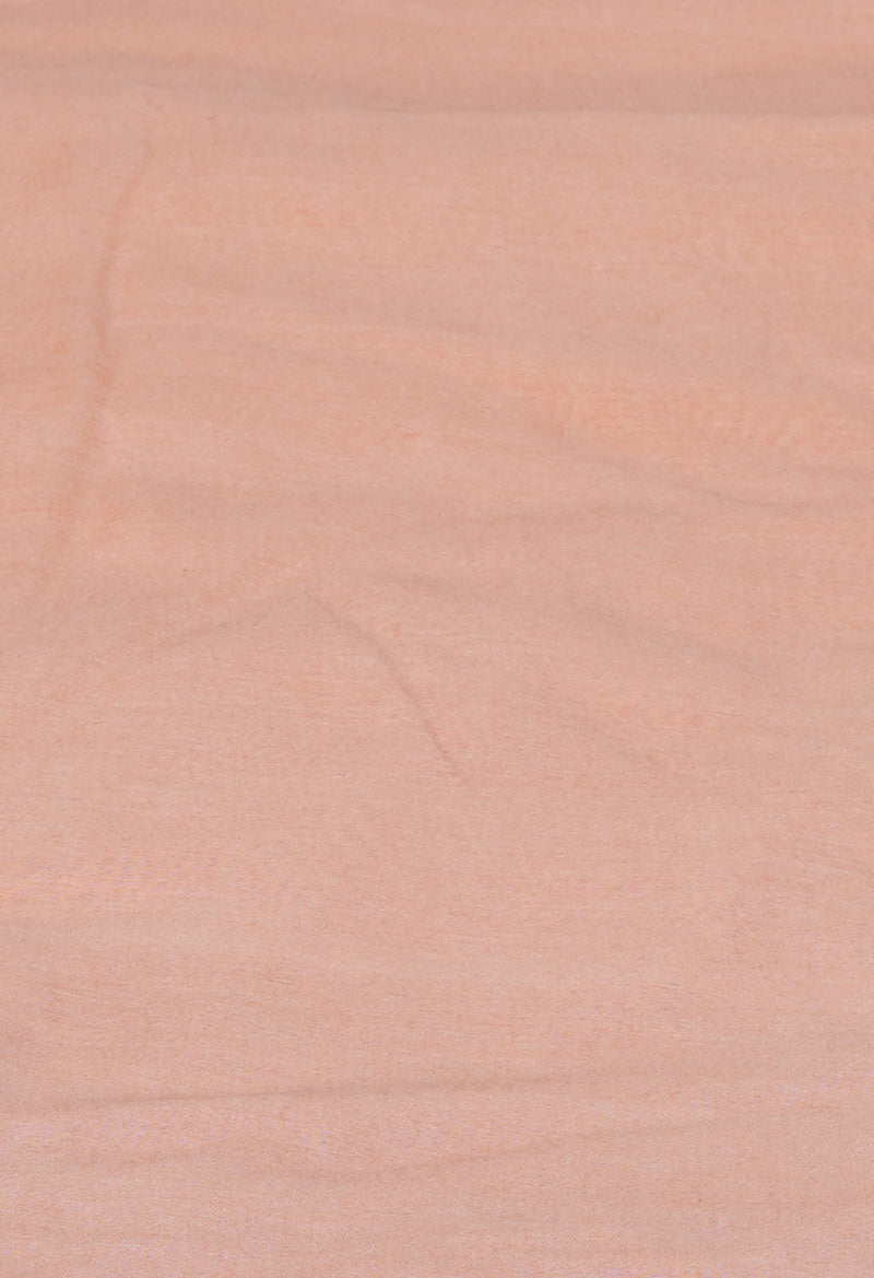 Peach Orange  Plain Chanderi Sico Saree-UNM73649