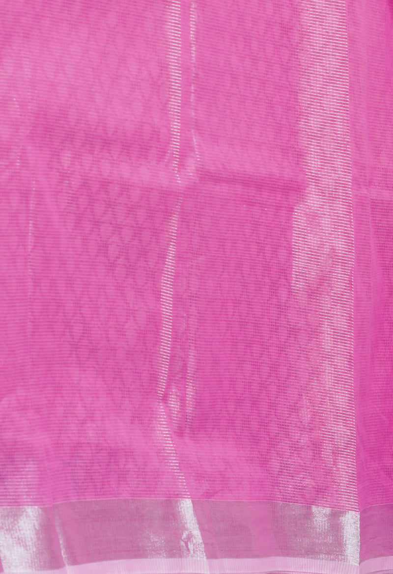 Pink Pure  Block Printed Kota Cotton Saree-UNM73665