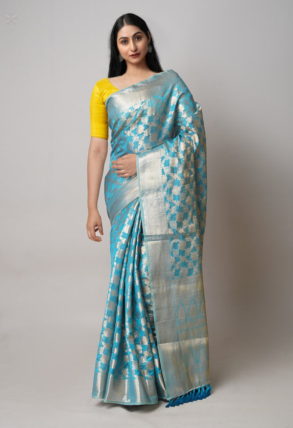 Light Blue  Fancy Banarasi  Silk Saree-UNM73703