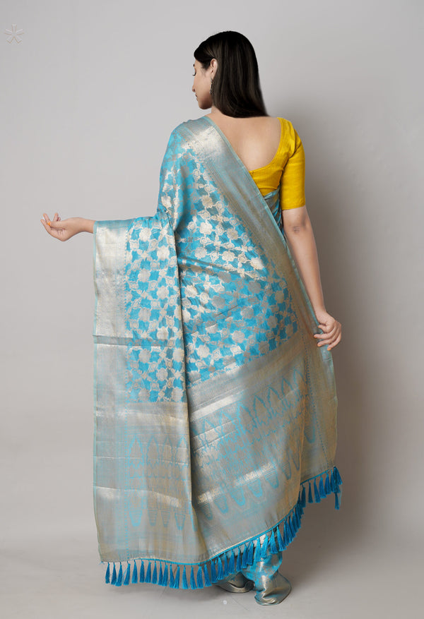 Light Blue  Fancy Banarasi  Silk Saree-UNM73703