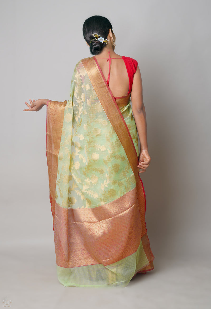 Green Pure  Banarasi Kota Cotton Saree-UNM73704
