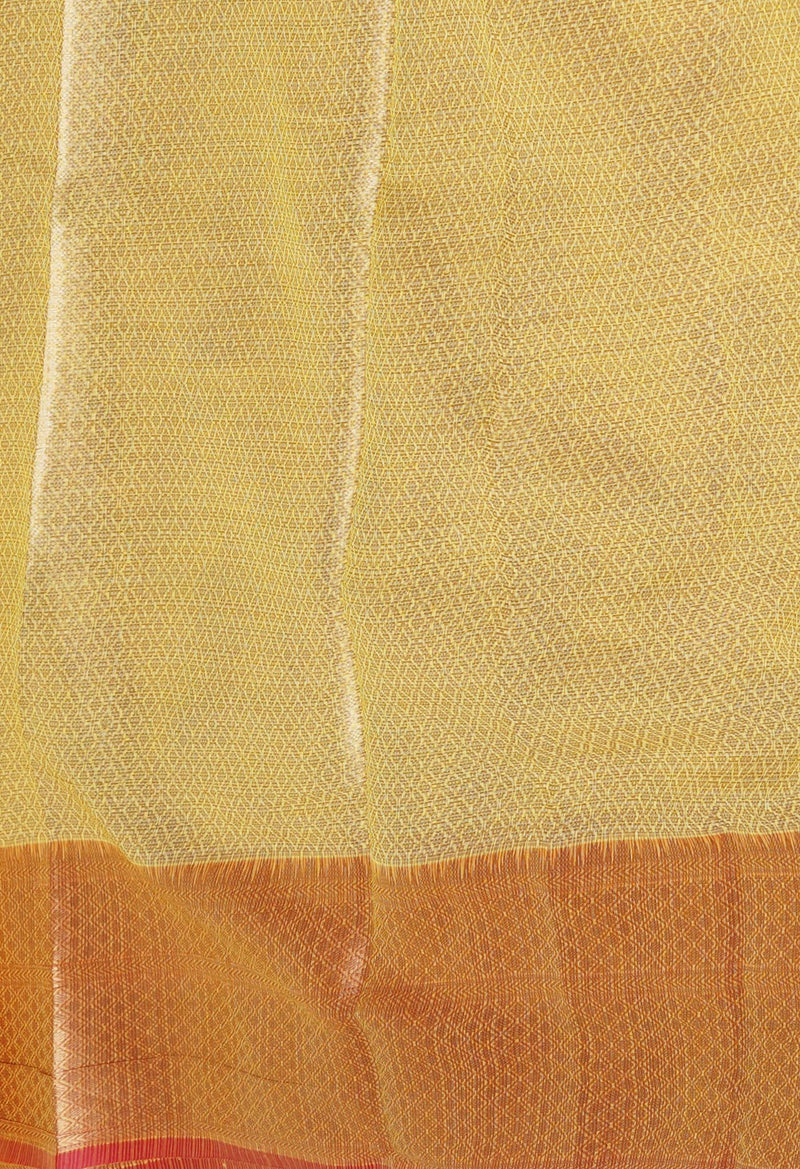 Yellow Pure  Banarasi Kota Cotton Saree-UNM73707