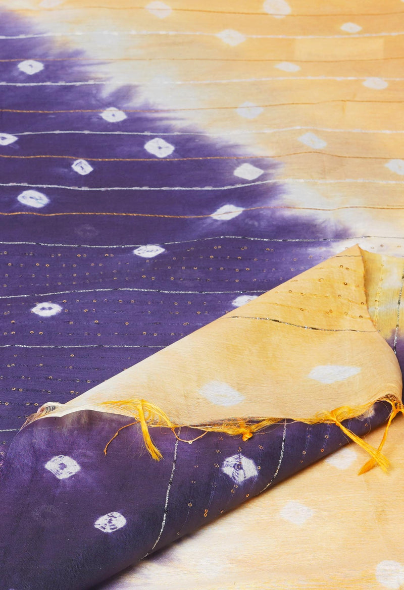 PurplePeach  Tie And Dye Shibori Sico Saree-UNM73719