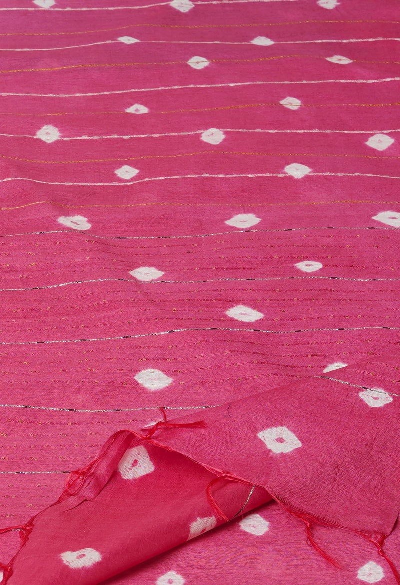 Bluish Grey-Pink  Tie And Dye Shibori Sico Saree-UNM73726