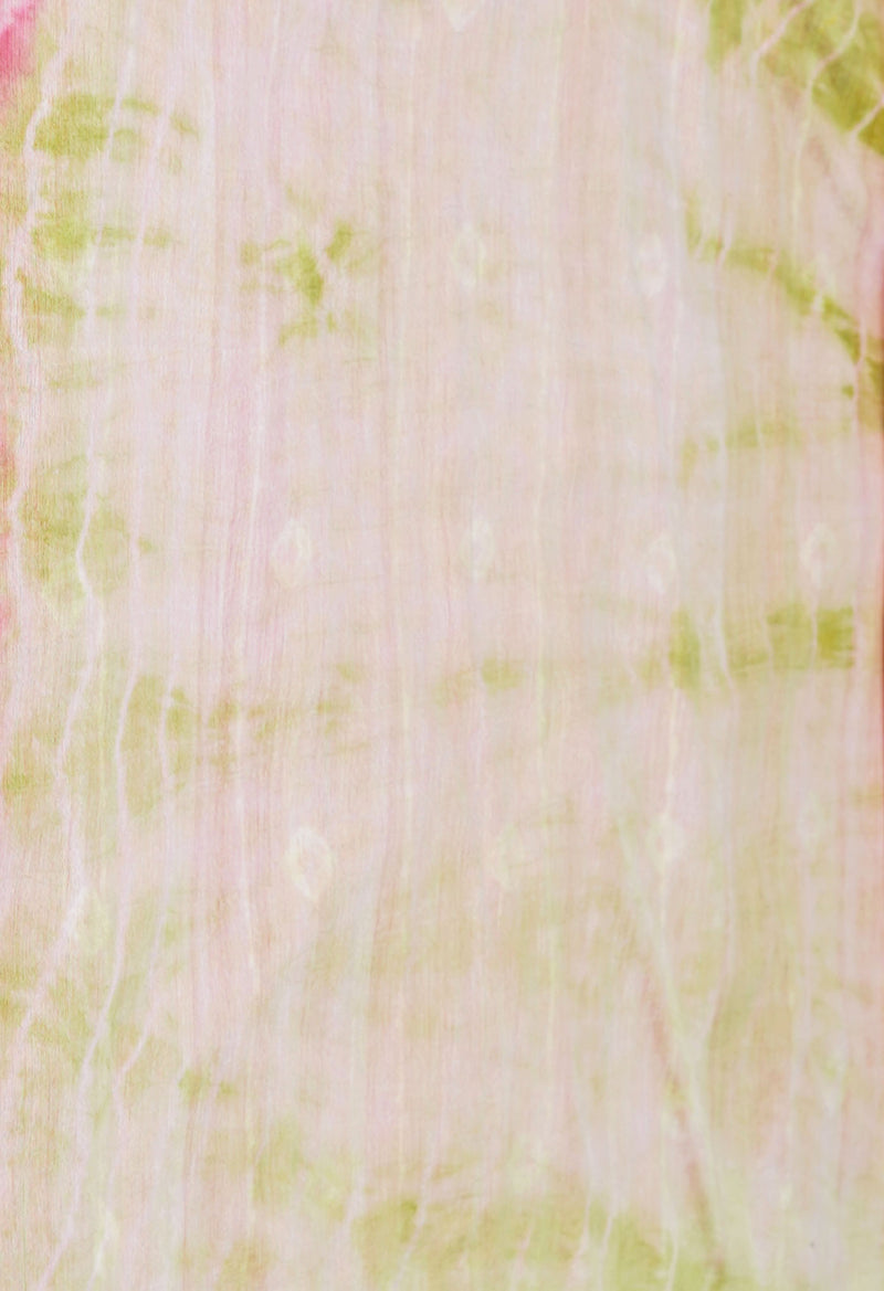 Coral Red-Multi  Tie And Dye Shibori Sico Saree-UNM73727
