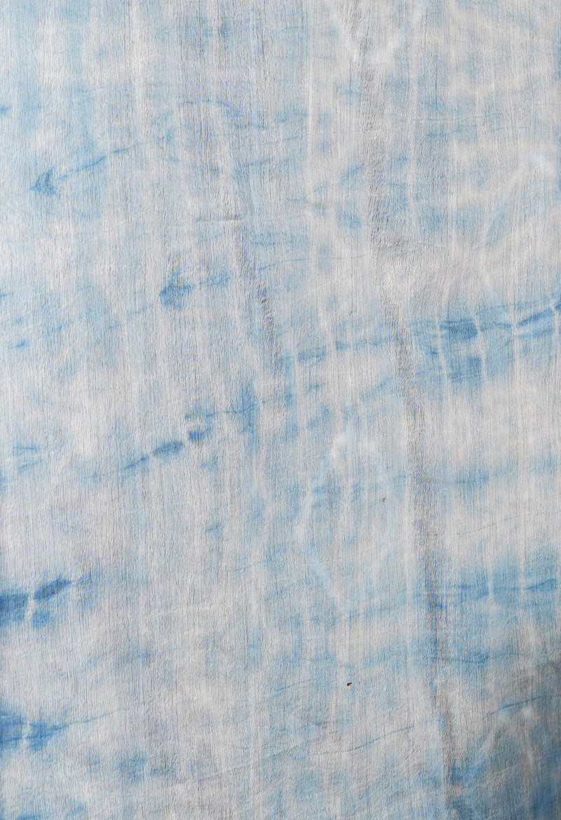 Navy Blue  Tie And Dye Shibori Sico Saree-UNM73737