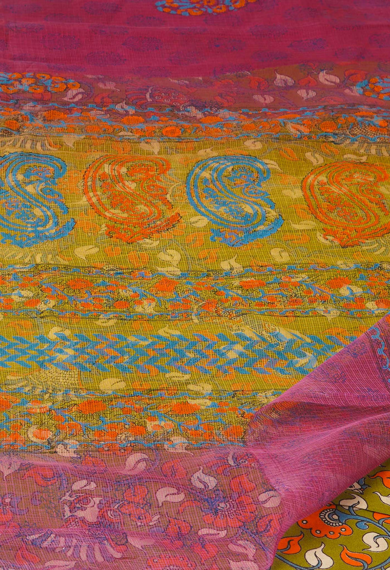 Burgundy  Pure Dyed Printed Kota Cotton Cotton Saree-UNM73742