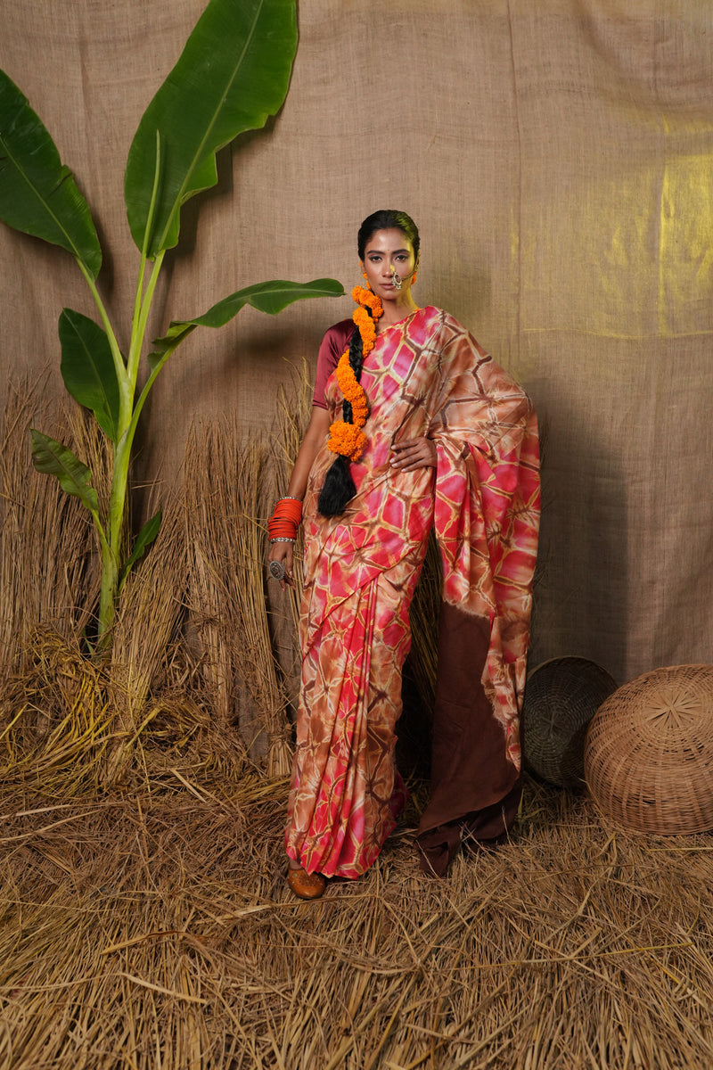 Multi Pure  Shibori Printed Superfine Mulmul Cotton Saree-UNM73795