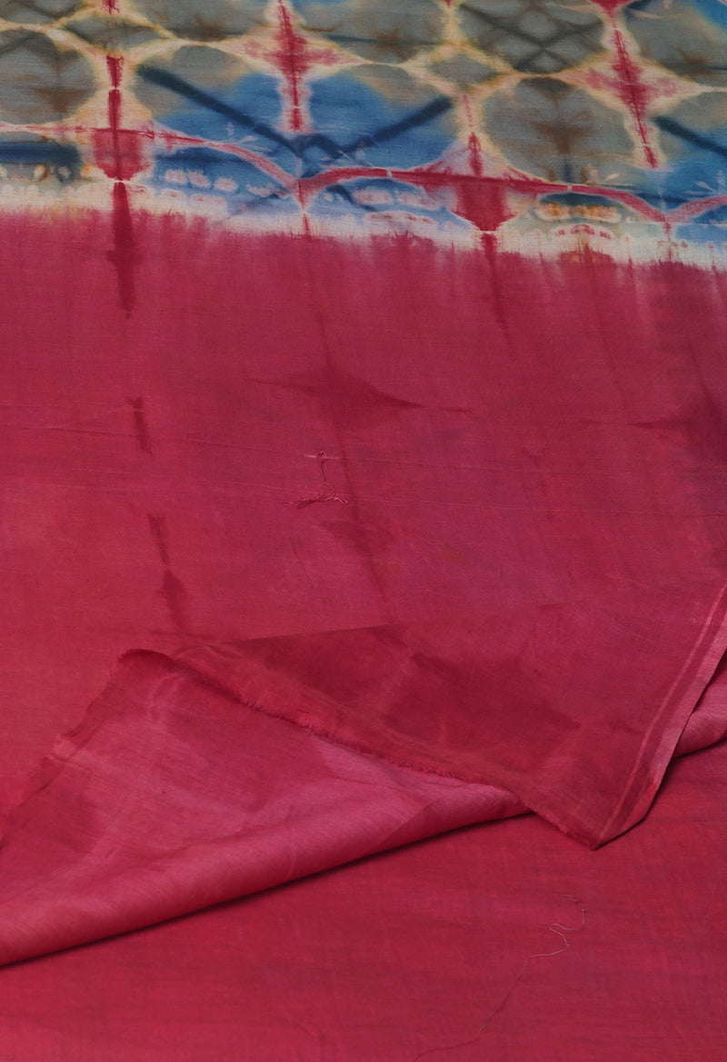 Multi Pure  Shibori Printed Superfine Mulmul Cotton Saree-UNM73796