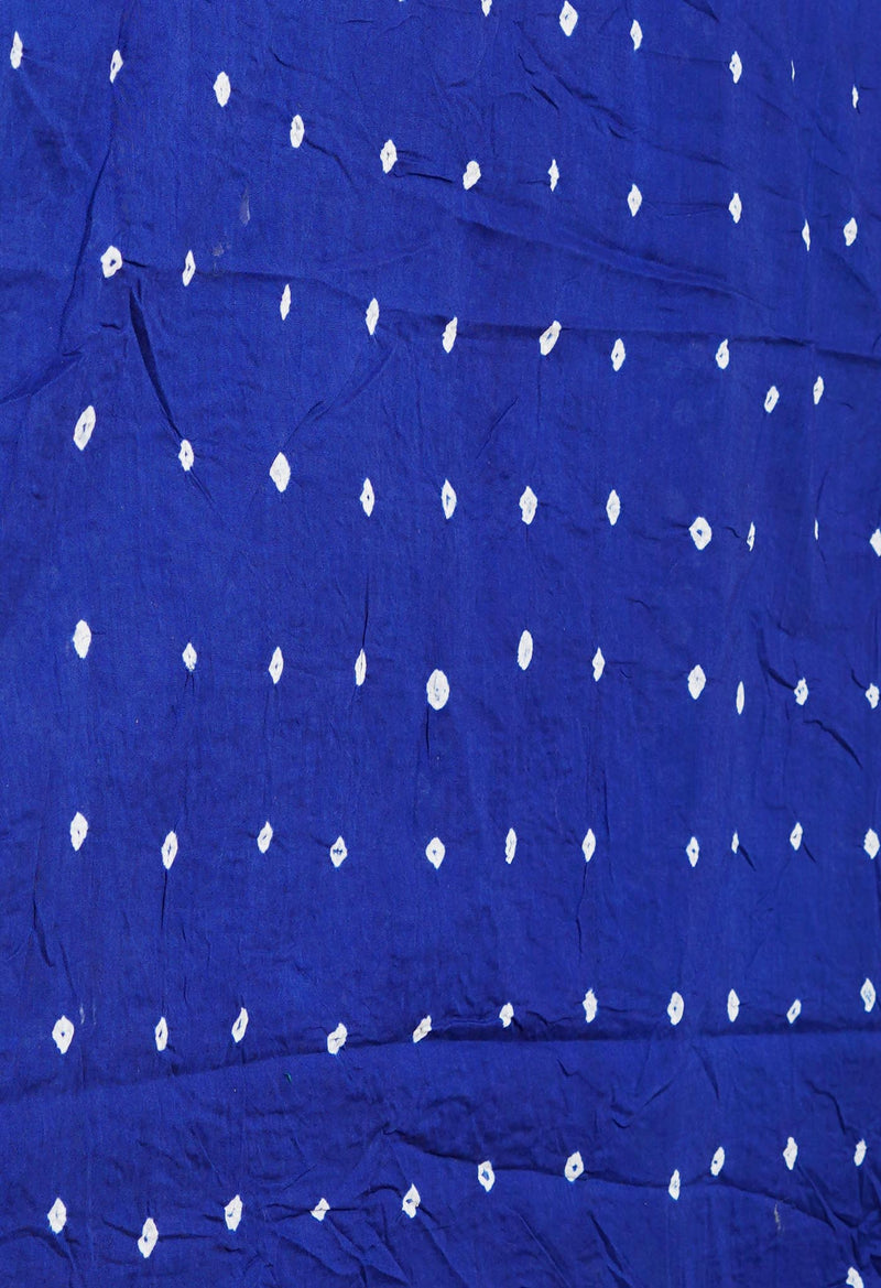 GreenDark Blue Pure  Bandhani Cotton Saree-UNM73828