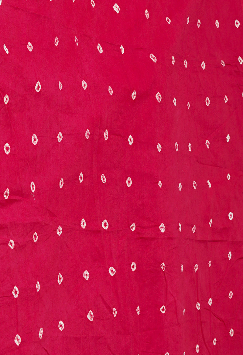 BrownDark Maroon Pure  Bandhani Cotton Saree-UNM73834
