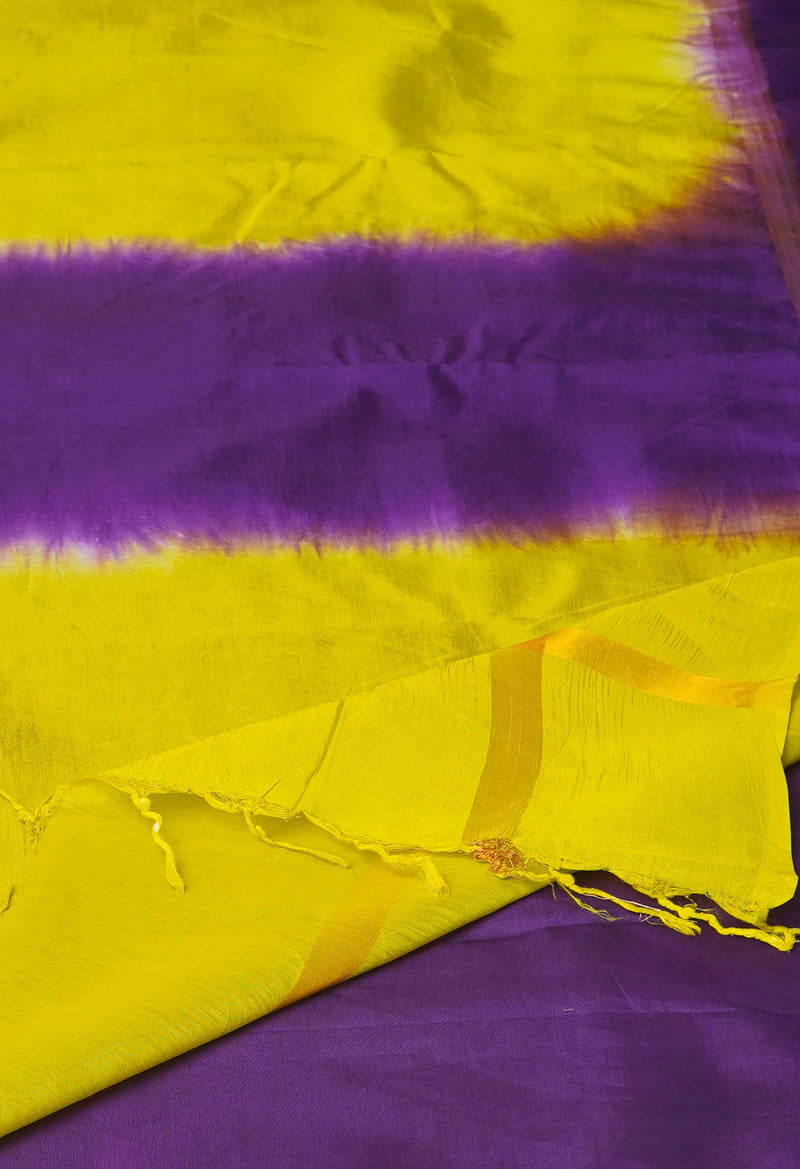 Parrot Green-Violet  Mangalagiri Soft Silk Saree-UNM73845