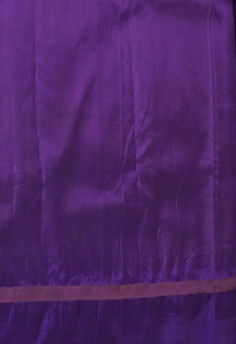 Parrot Green-Violet  Mangalagiri Soft Silk Saree-UNM73845