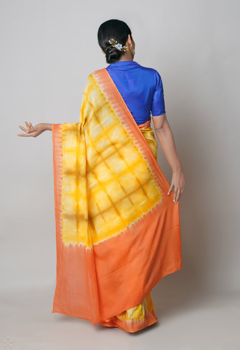 Multi Pure  Shibori Printed superfine Mulmul Cotton Saree-UNM73874