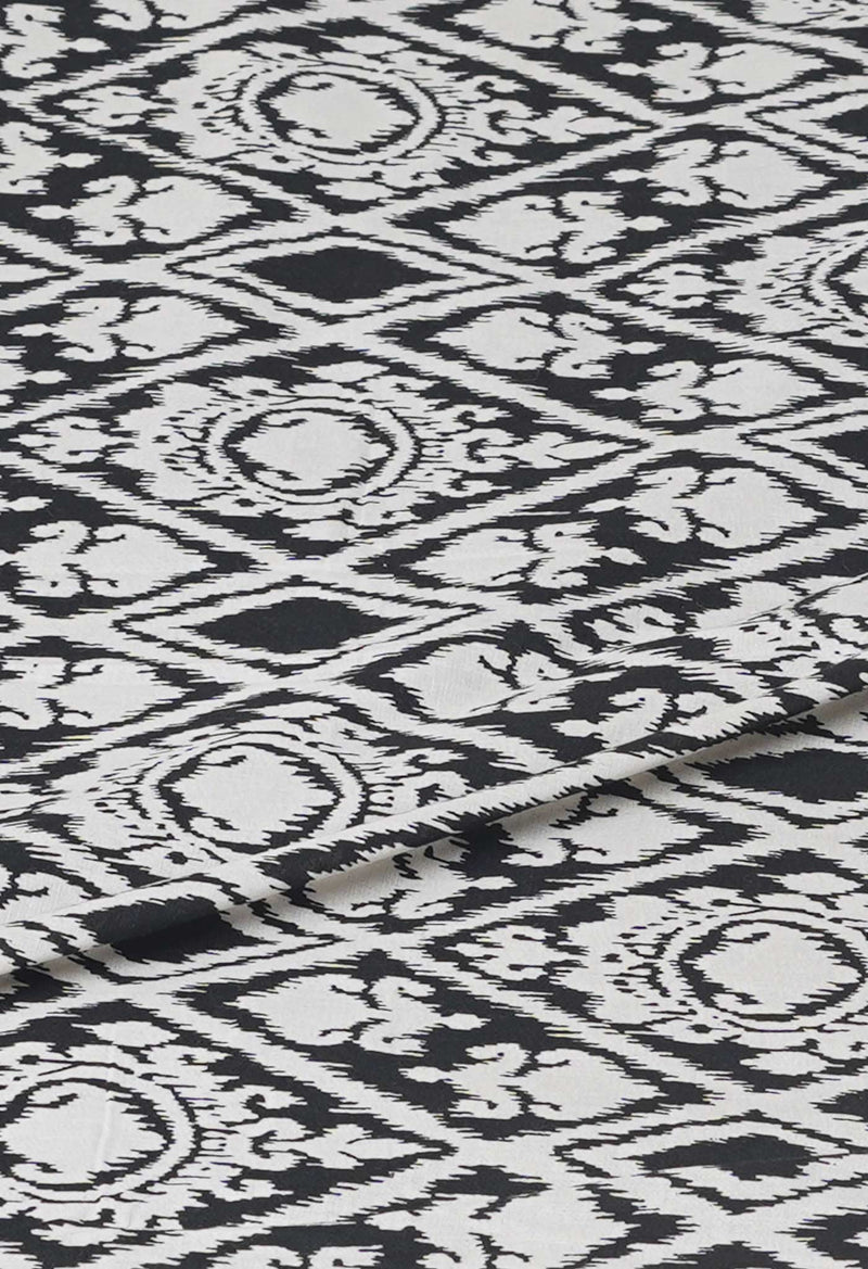 Grey Pure  Block Printed Kota Cotton Saree With Kalamkari Printed Blouse Piece-UNM73889