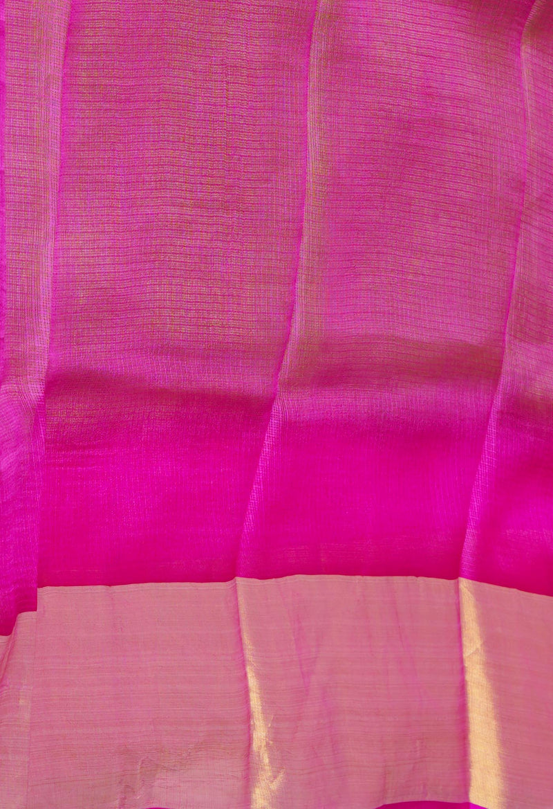 Green-Pink Pure  Dyed Kota Silk Saree-UNM73901