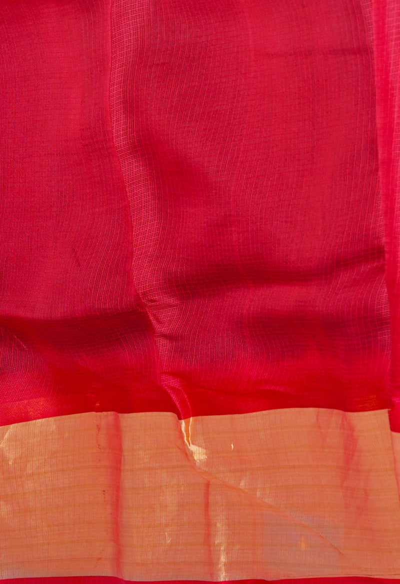 Black-Red Pure  Dyed Kota Silk Saree-UNM73903