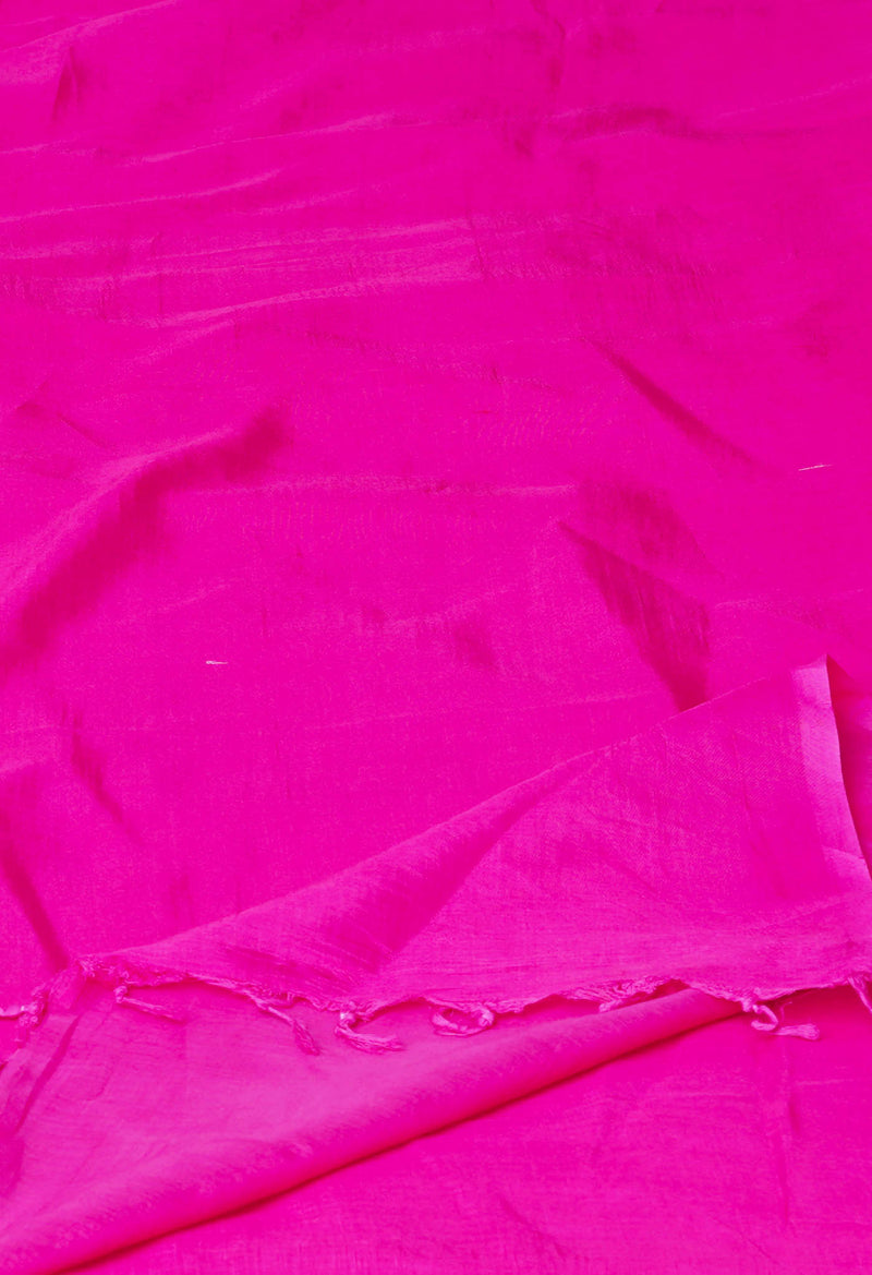 Pink  Plain Mangalagiri Soft Silk Saree-UNM73922