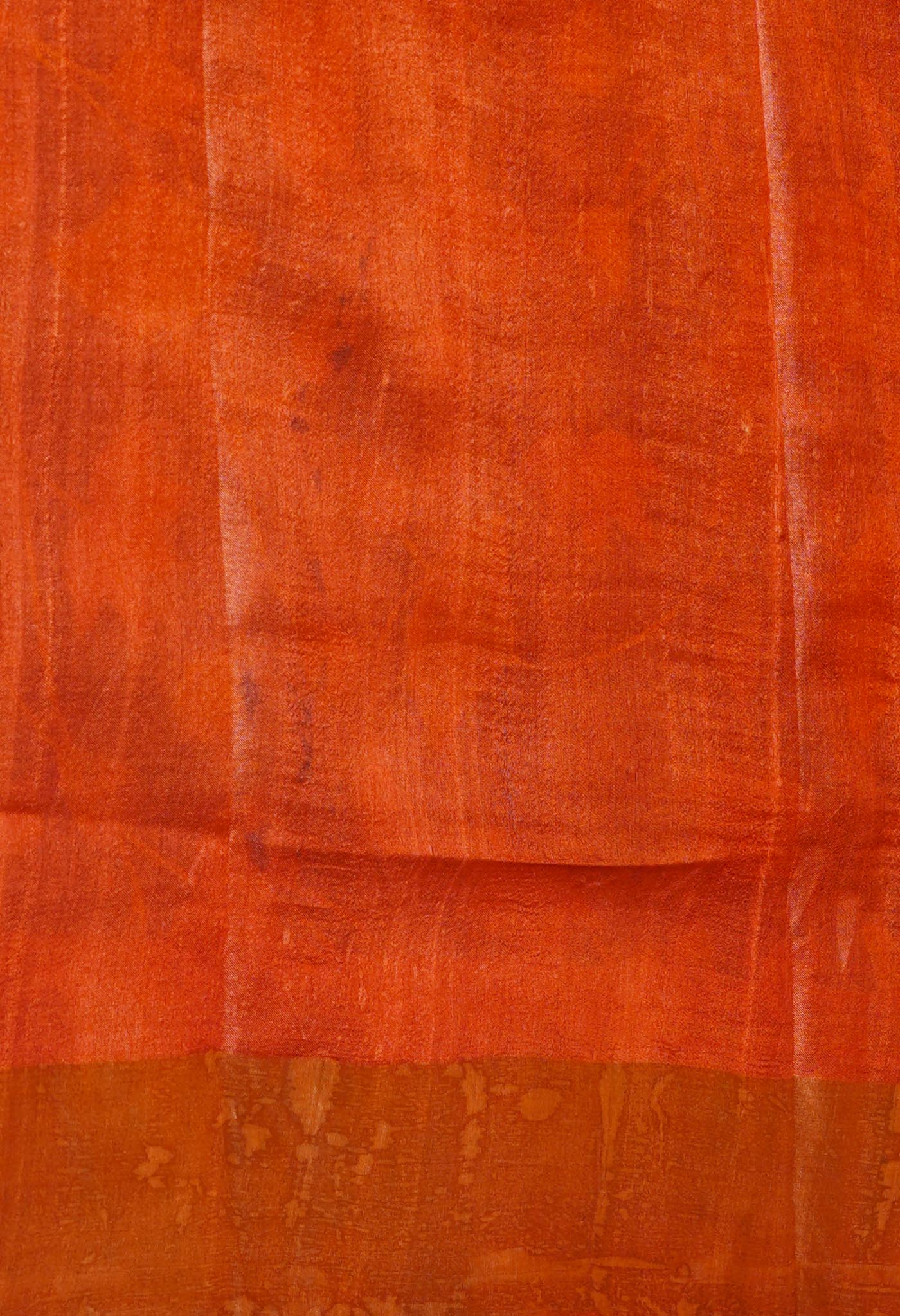 BlackBronze Orange Pure Handloom Designer Printed Bengal Tussar Silk Saree-UNM74058
