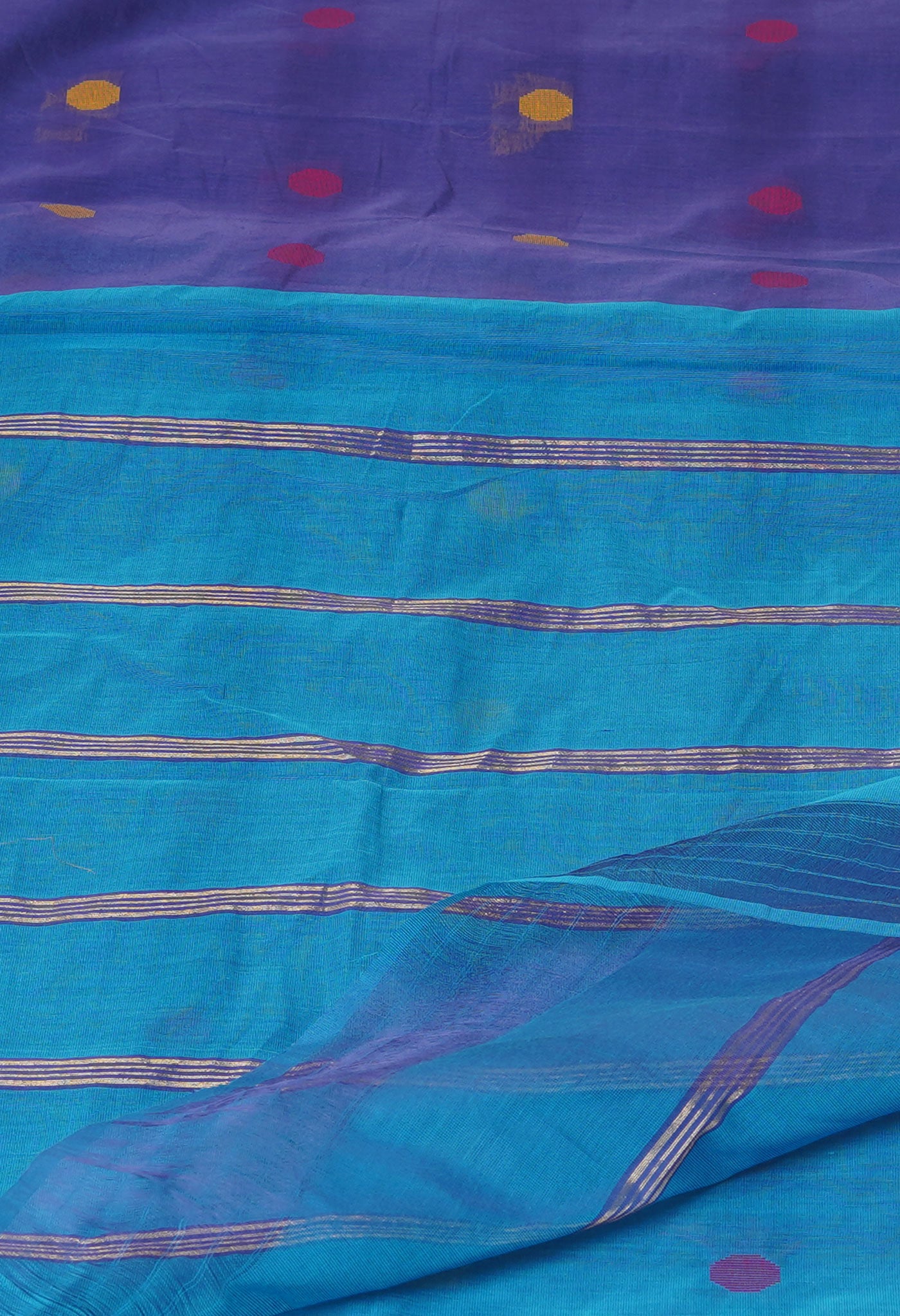 Navy Blue Pure Mangalgiri Cotton Saree