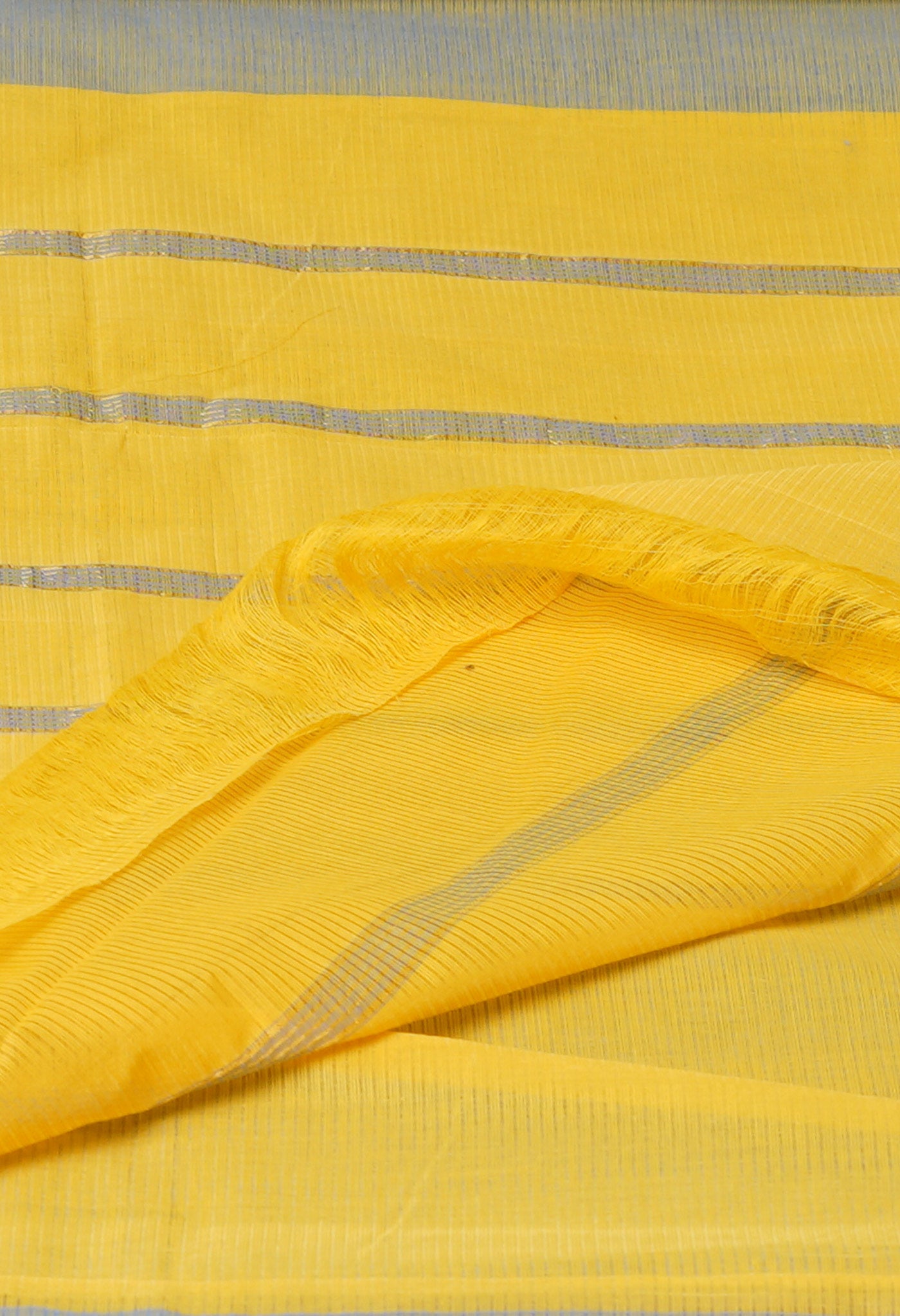 Blue-Yellow Pure Cross Weave Mangalgiri Cotton Saree