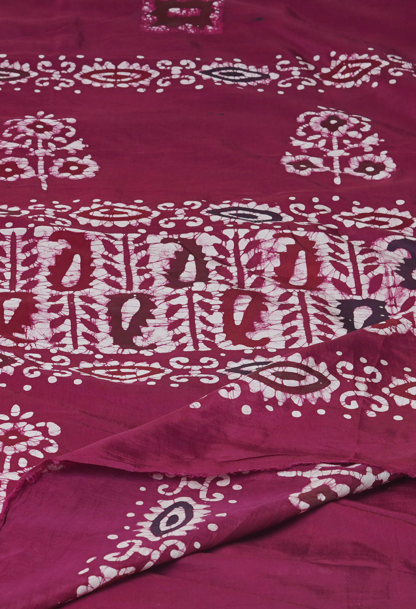 Red Pure Hand Block Printed Soft Silk Saree