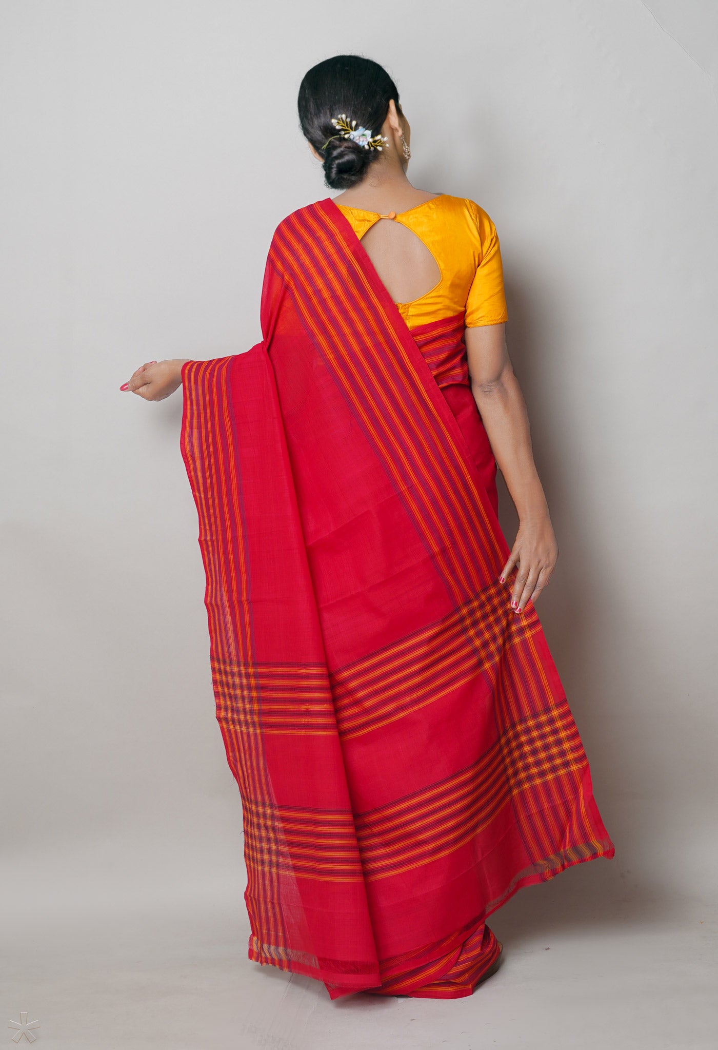 Red Pure Andhra Handloom Cotton Saree