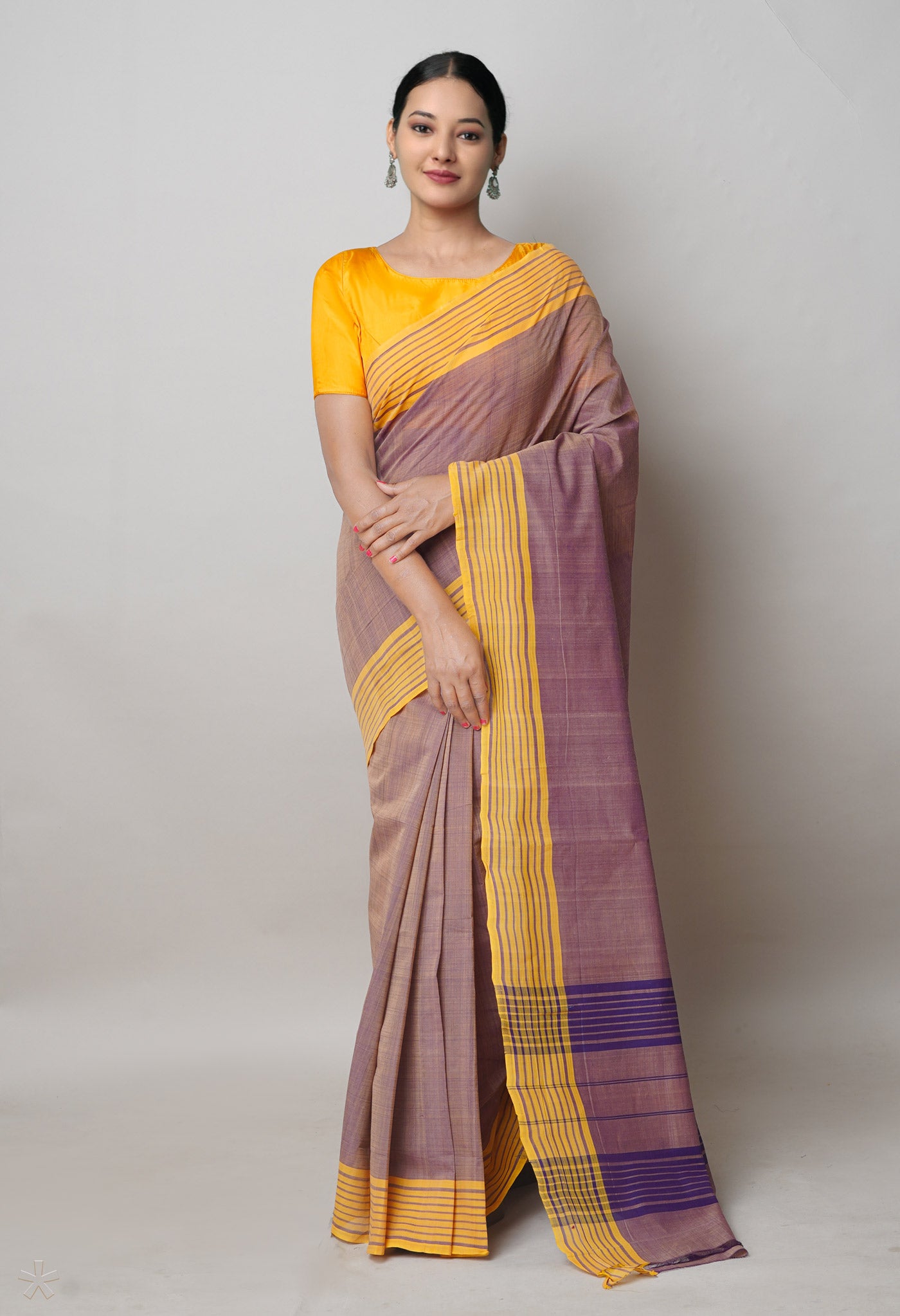 Purple Pure  Handloom Andhra Cotton Saree