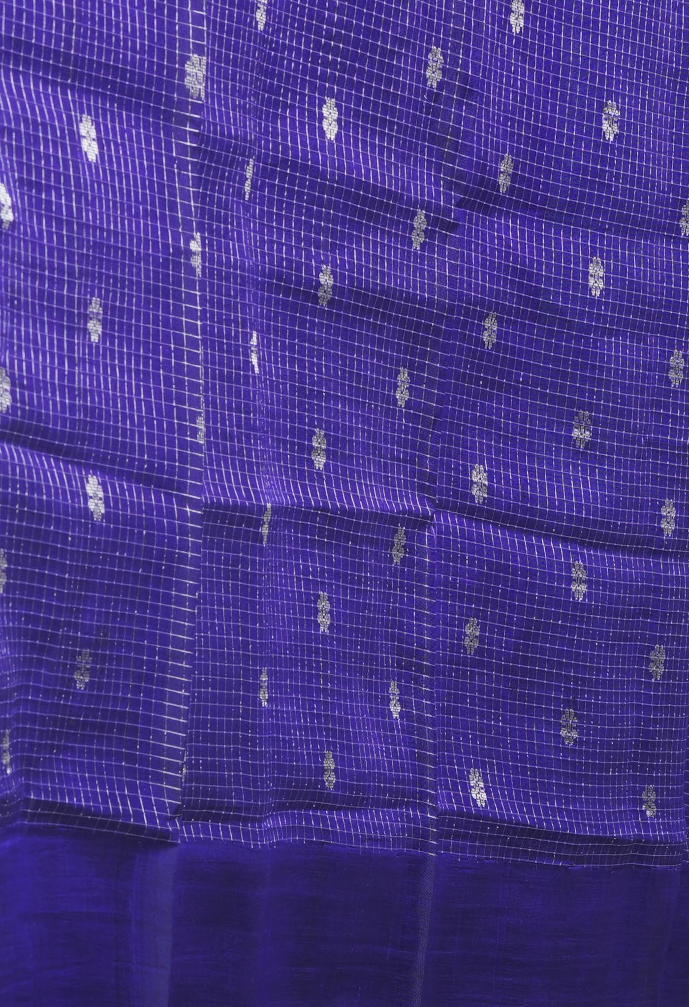 Pink-Navy Blue Pure Handloom Assam With Zari Weaving checks Silk Saree-UNM74237