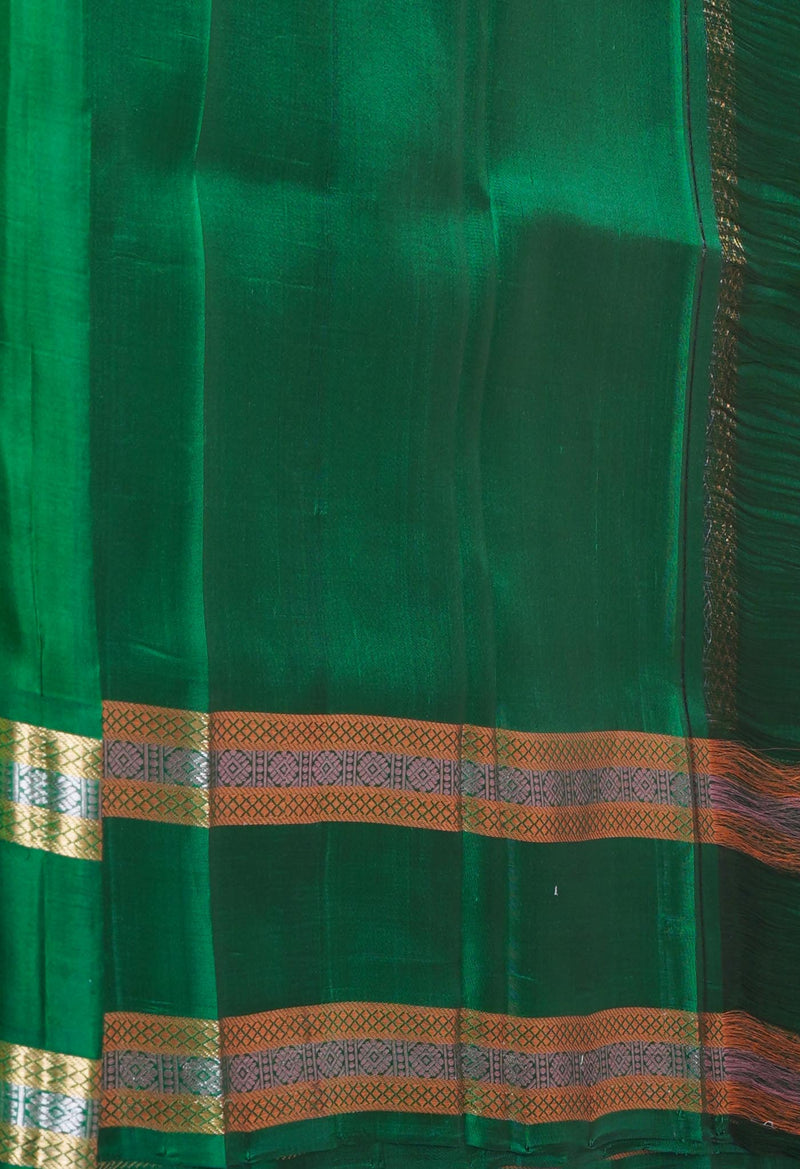 Green Pure Handloom Kanjivaram Silk Saree-UNM74248