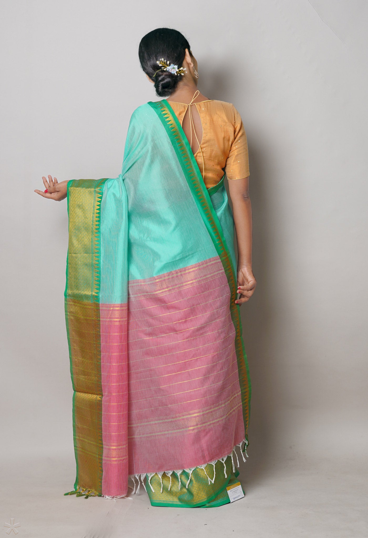 Green Pure Handloom Narayanpet Silk Saree