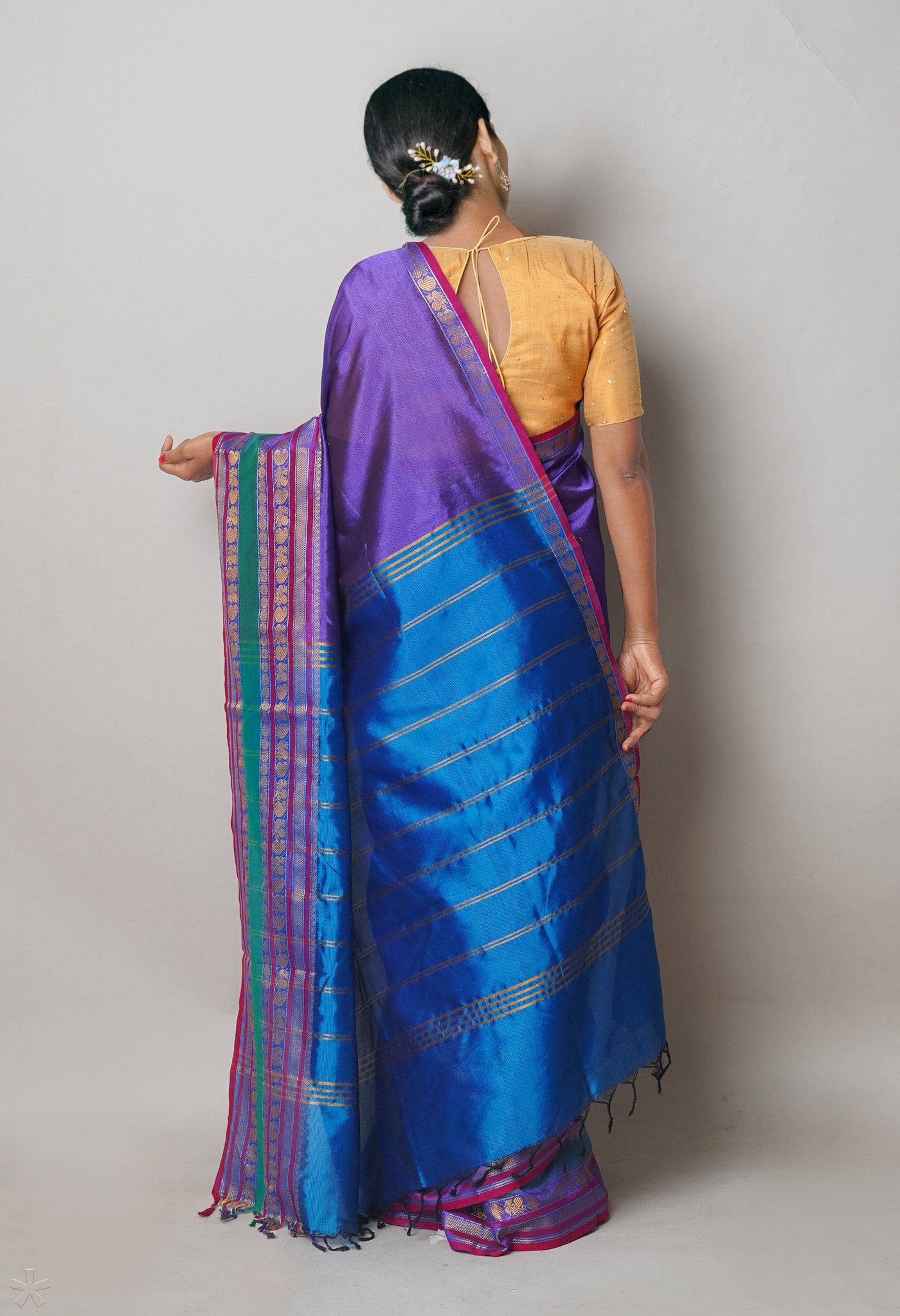 Violet Pure Handloom Narayanpet Silk Saree