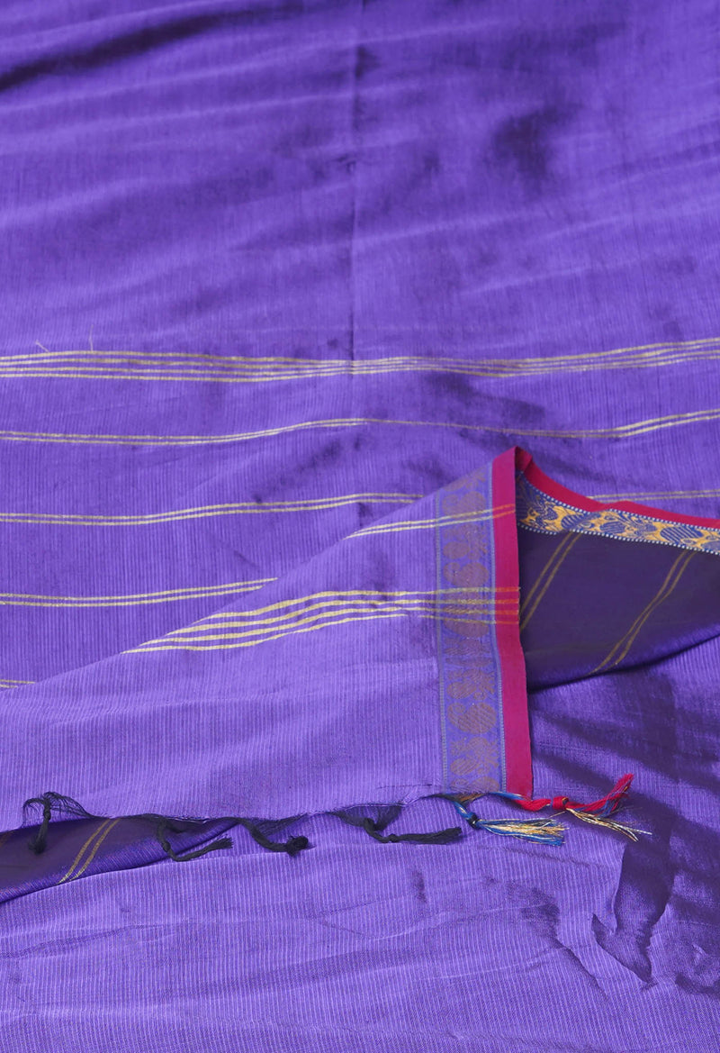 Violet Pure Handloom Narayanpet Silk Saree-UNM74318