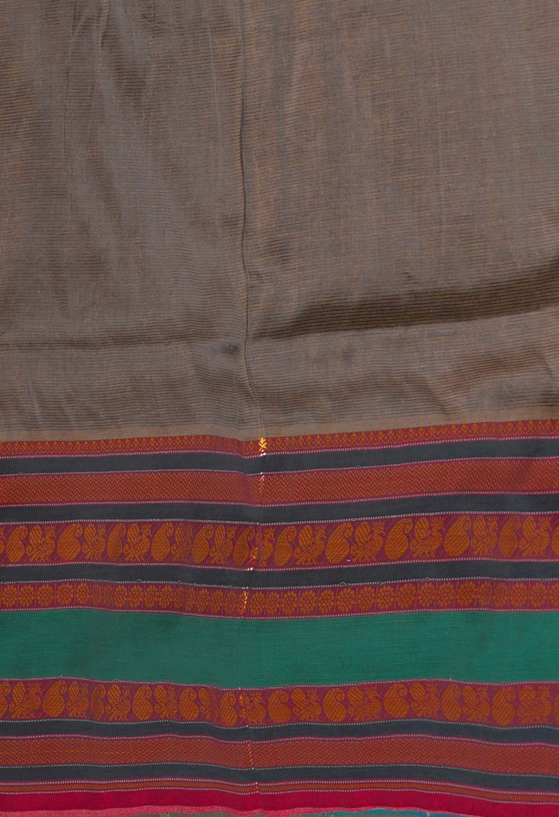 Cream Pure Handloom Narayanpet Silk Saree-UNM74320
