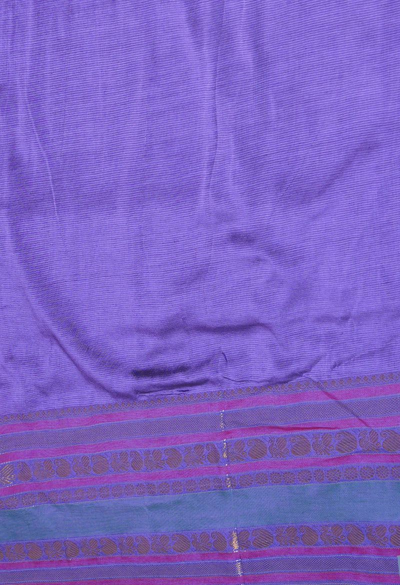 Blue Pure Handloom Narayanpet Silk Saree-UNM74321