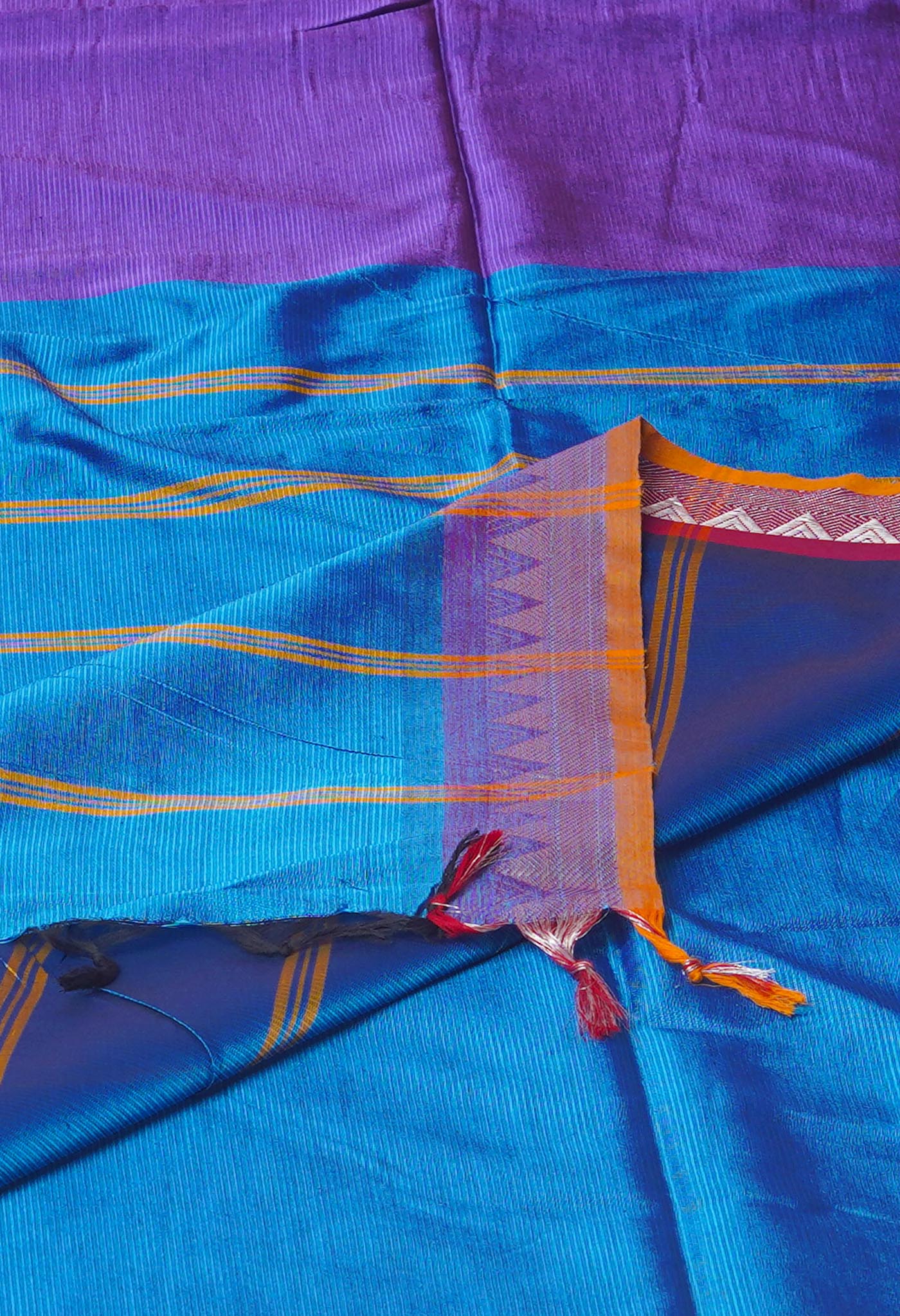 Violet Pure Handloom Mangalgiri Silk Saree-UNM74330