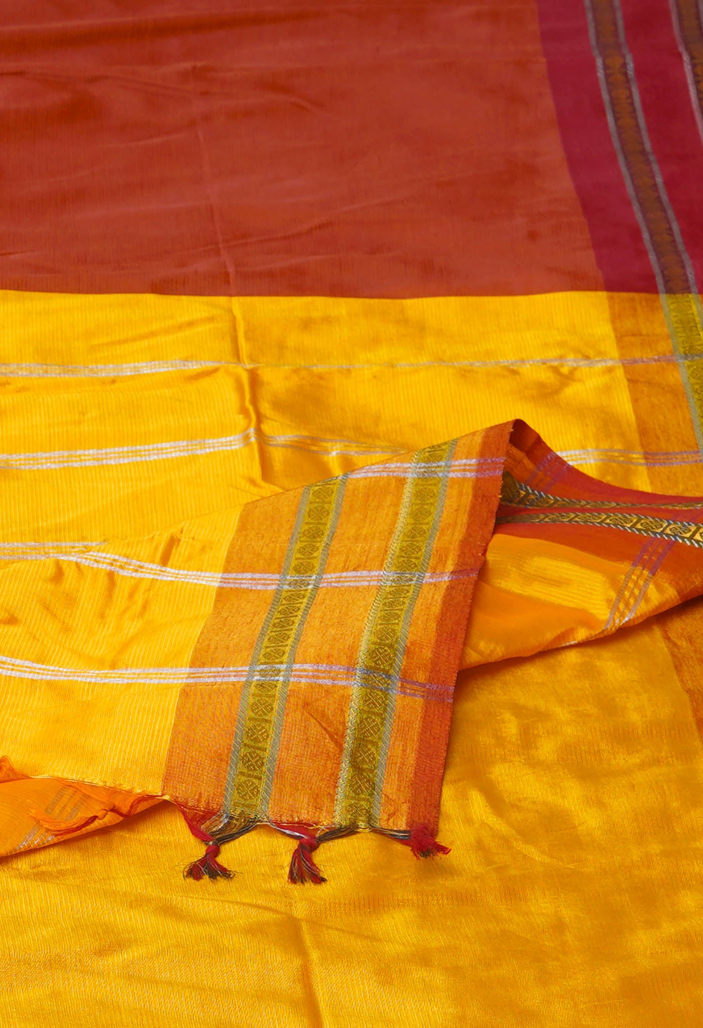 Brown Pure Handloom Chettinad Silk Saree