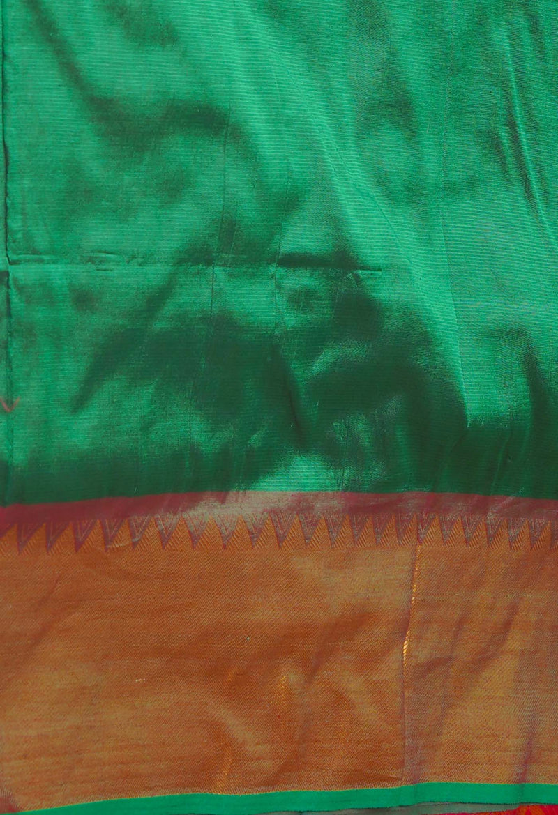 Maroon Pure Handloom Narayanpet Silk Saree-UNM74356
