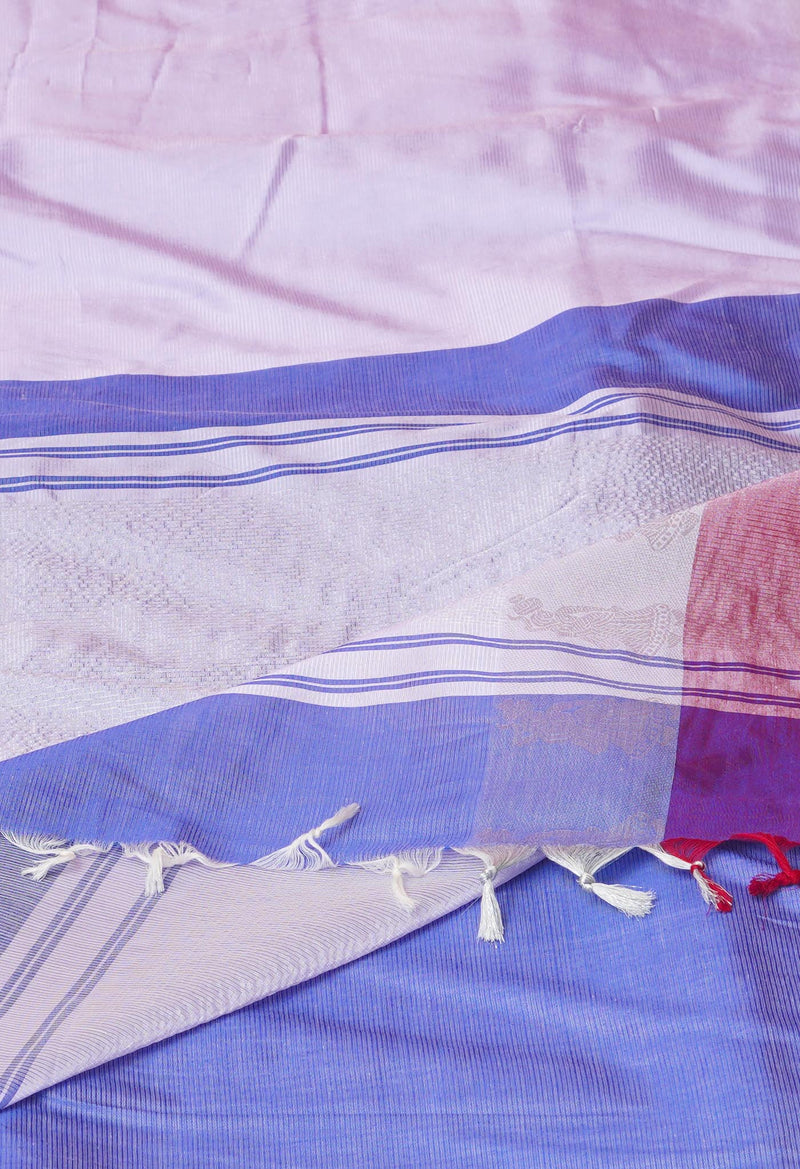 Lavender Purple Pure Handloom Chettinad Silk Saree-UNM74366