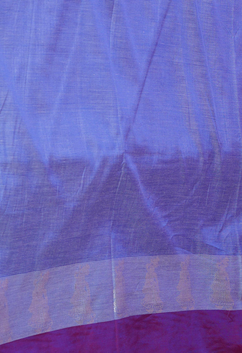 Lavender Purple Pure Handloom Chettinad Silk Saree-UNM74366