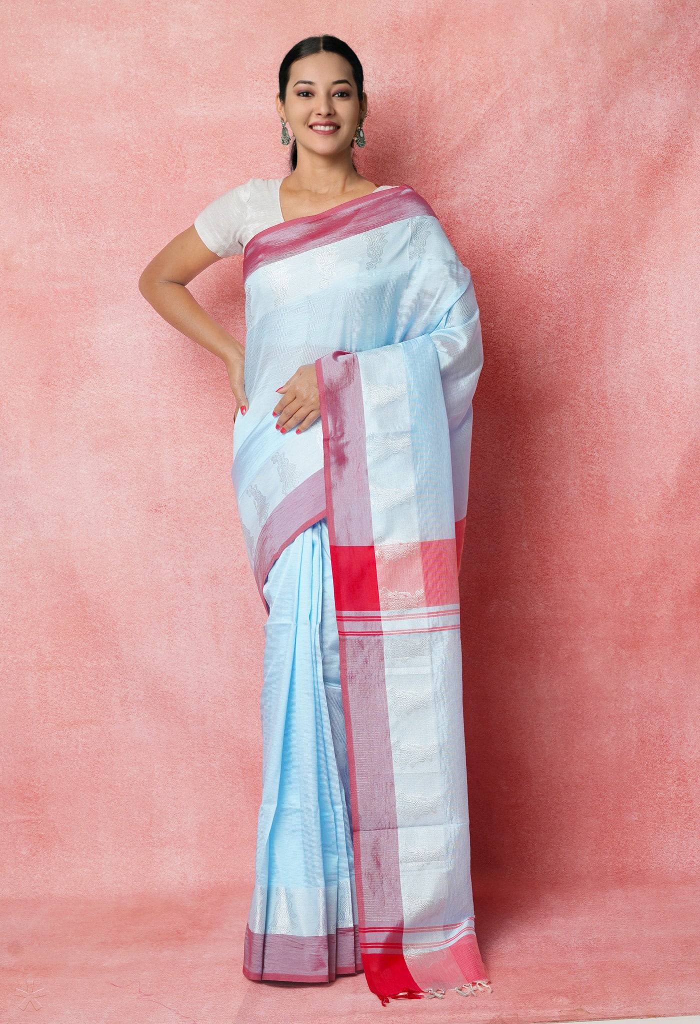 Blue Pure Handloom Chettinad Silk Saree