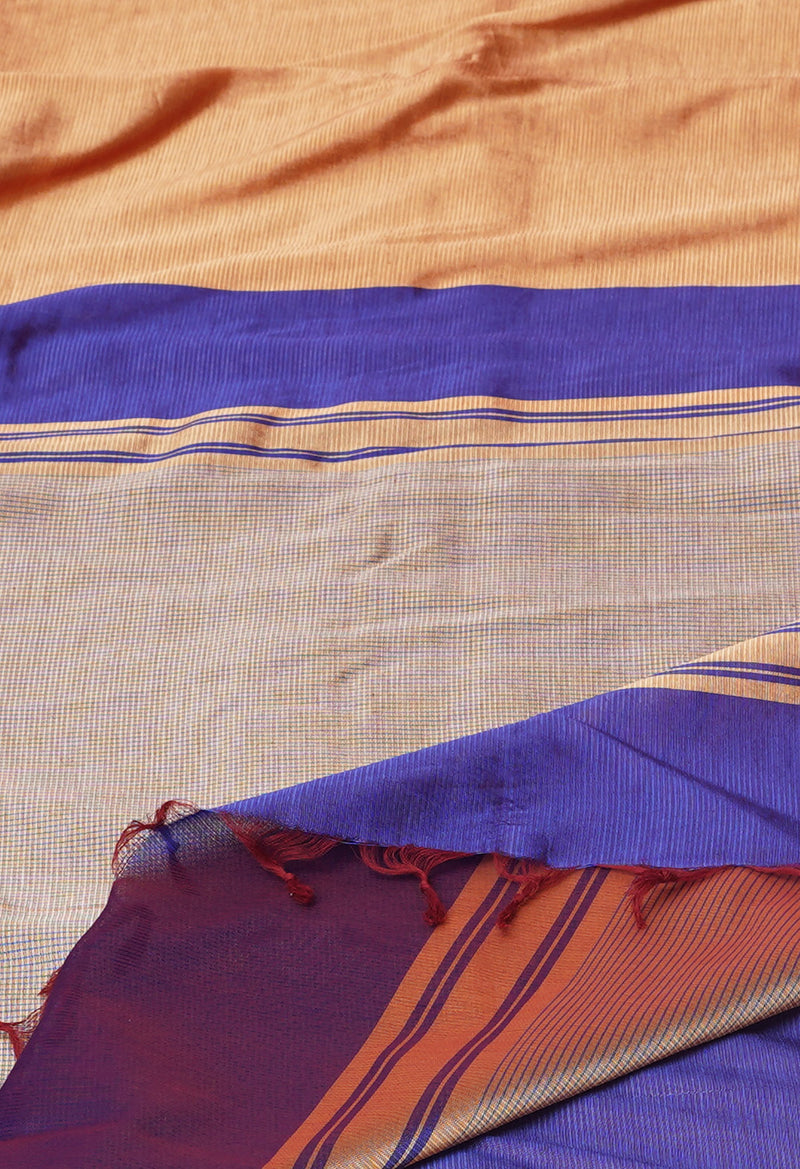 Golden Orange Pure Handloom Chettinad Silk Saree-UNM74372